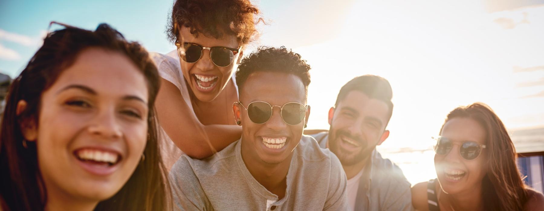 a group of people posing for a photo